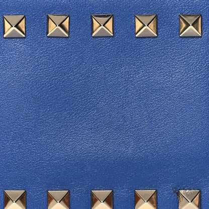 Valentino Garavani Calfskin Rockstud Coin Case Card Holder Baltique 7 of 7