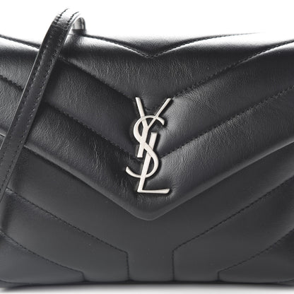 Saint Laurent Calfskin Y Quilted Monogram Toy Loulou Crossbody Bag Black 9 of 10