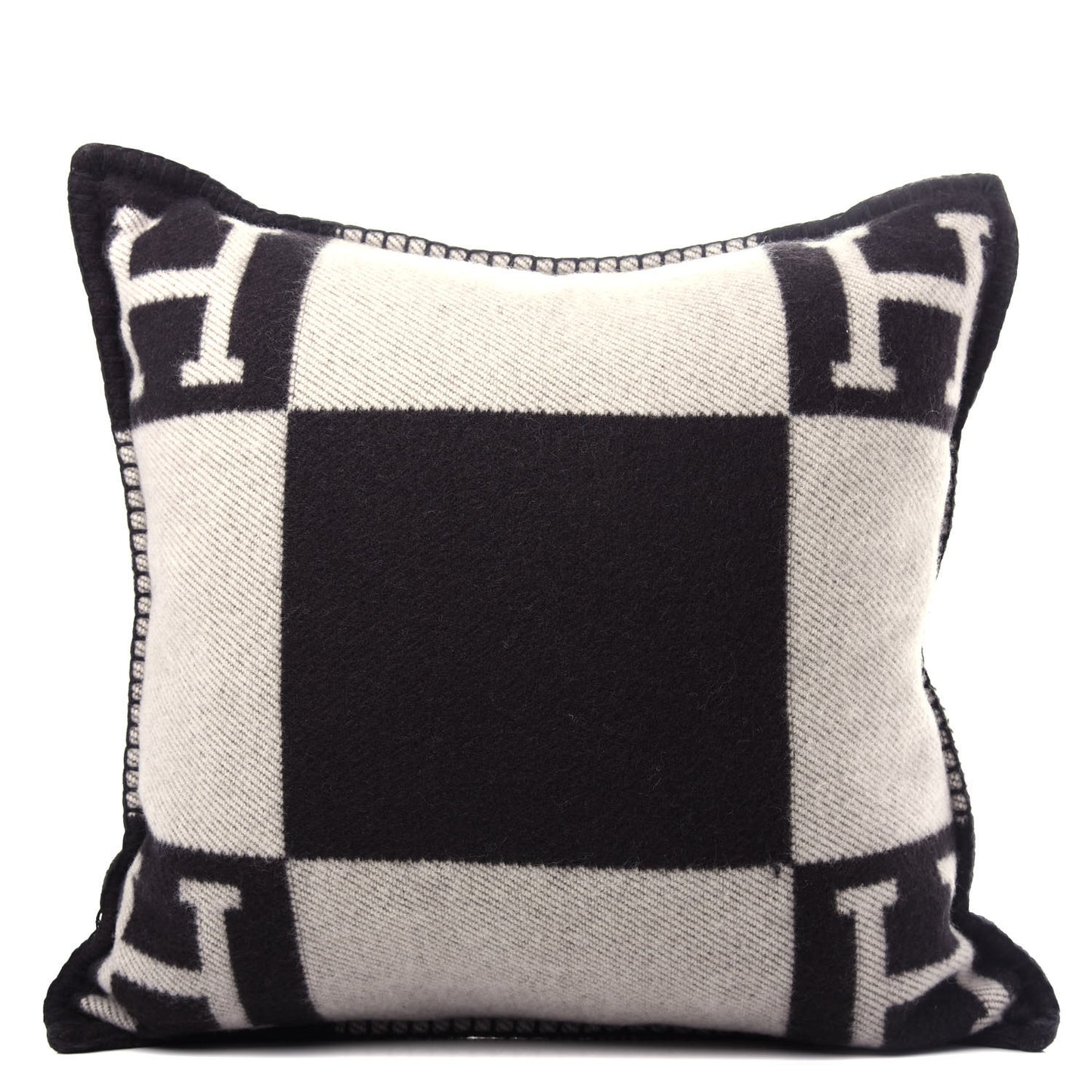 Wool Cashmere Avalon Pillow PM Ecru Gris Fonce