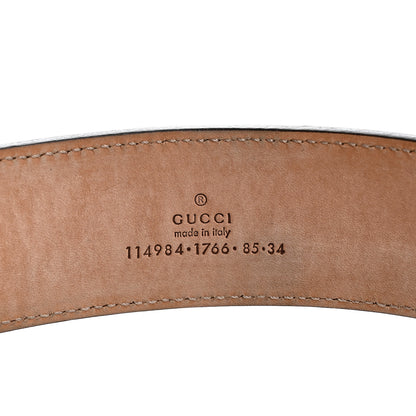 Gucci Calfskin Web Interlocking G Belt 85 34 Navy 3 of 5