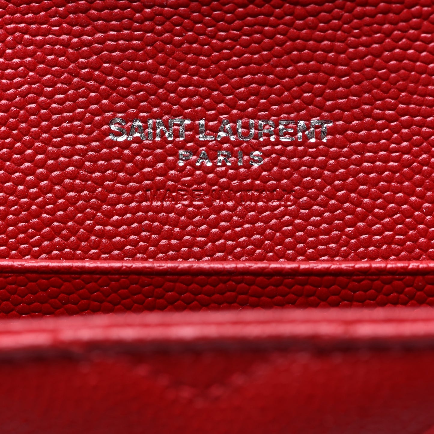 Grain De Poudre Matelasse Chevron Small Monogram Envelope Wallet Rouge Eros