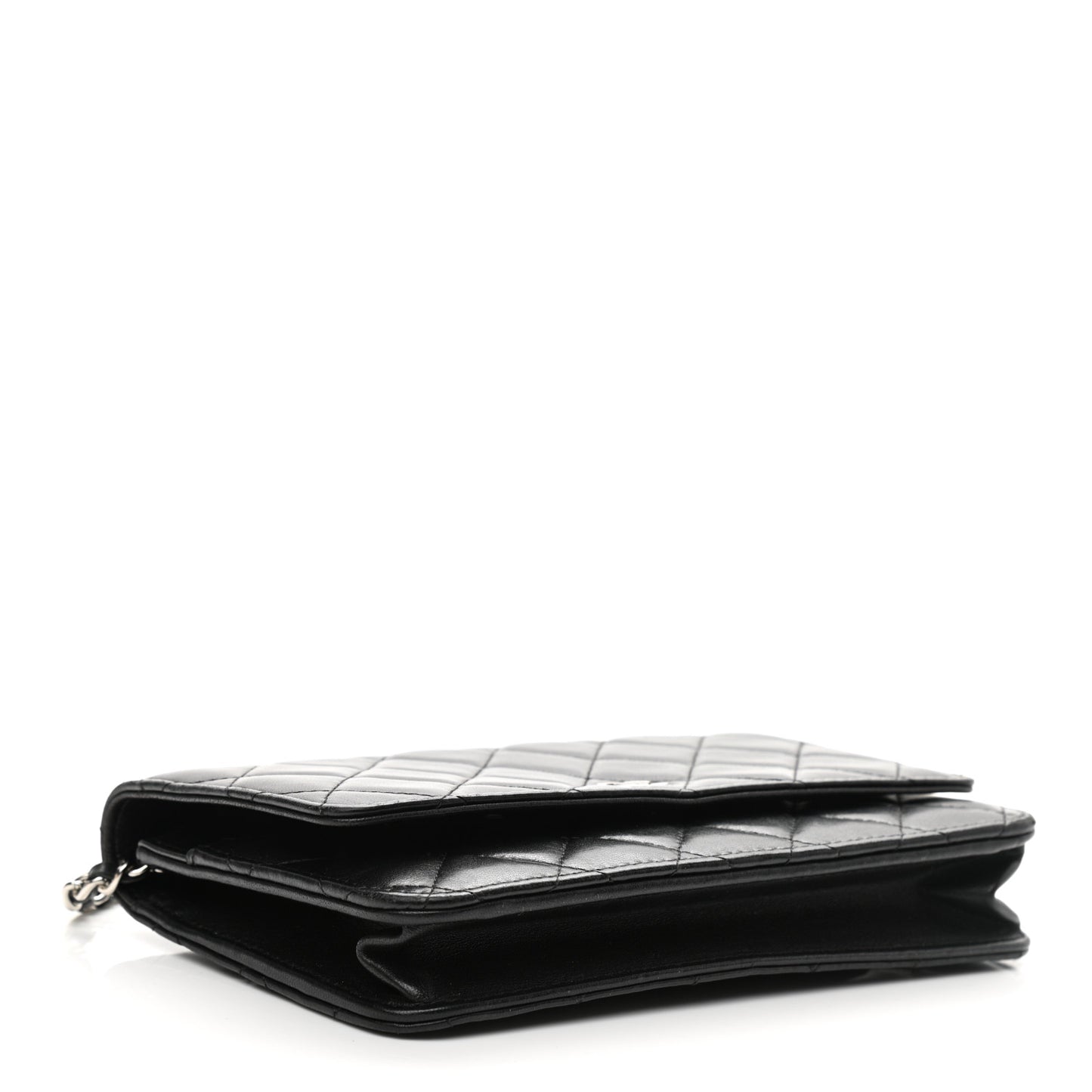 Lambskin Quilted Wallet On Chain WOC Black