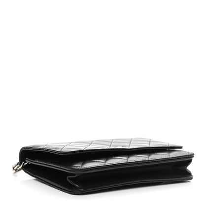 Chanel Lambskin Quilted Wallet On Chain WOC Black 4 of 16