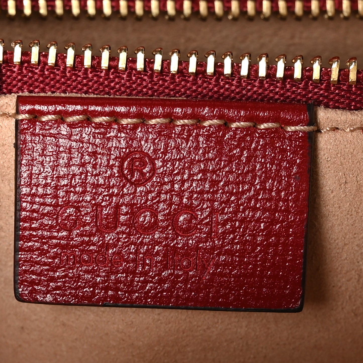 GG Supreme Monogram Azalea Calfskin Horsebit 1955 Shoulder Bag Beige Ebony New Cherry Red