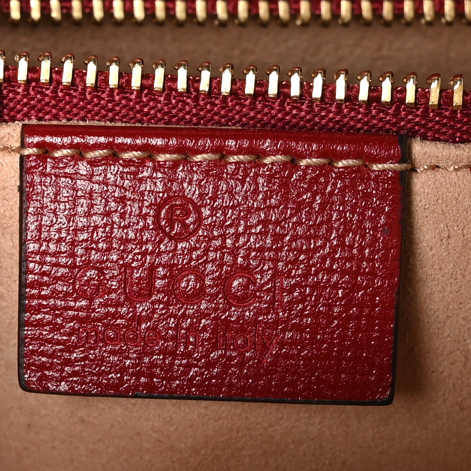 Gucci GG Supreme Monogram Azalea Calfskin Horsebit 1955 Shoulder Bag Beige Ebony New Cherry Red 6 of 10