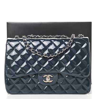 Chanel Patent Quilted Jumbo Single Flap Navy 13 of 13