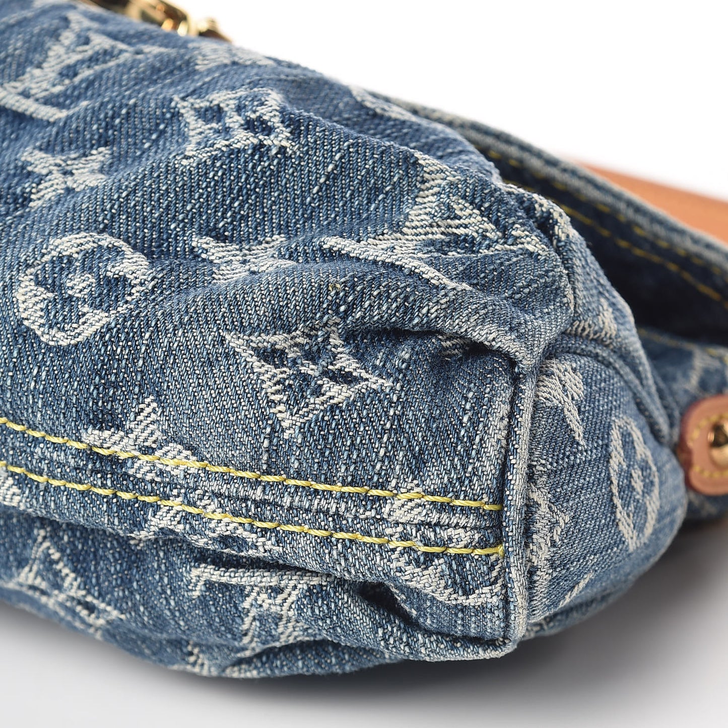 Monogram Denim Mini Pleaty Blue