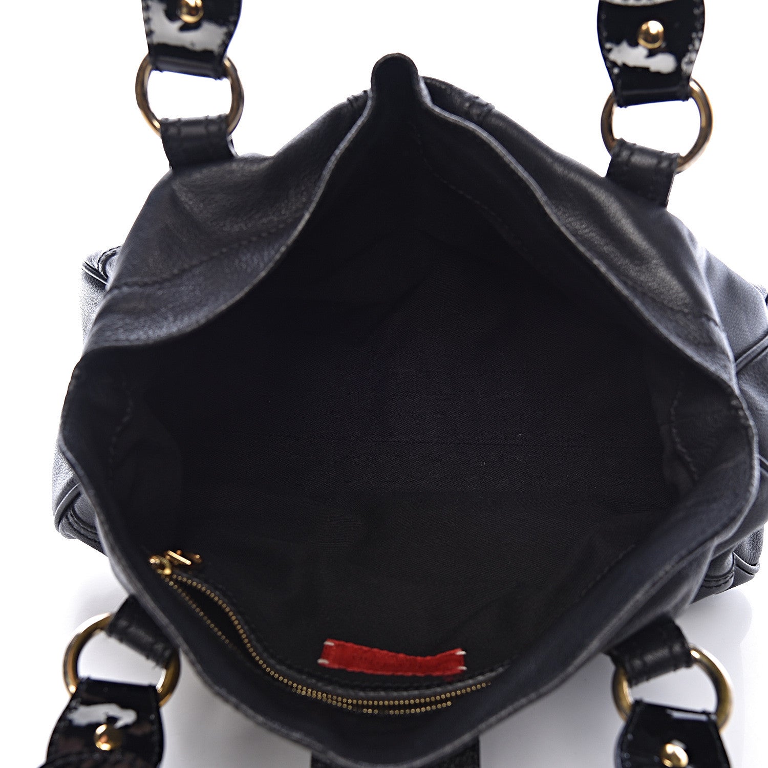 Valentino Garavani Grained Calfskin Catch Satchel Black 5 of 9
