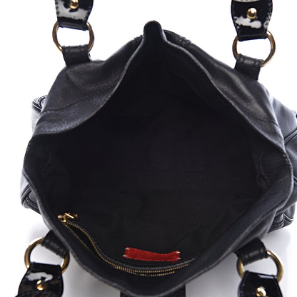 Valentino Garavani Grained Calfskin Catch Satchel Black 5 of 9