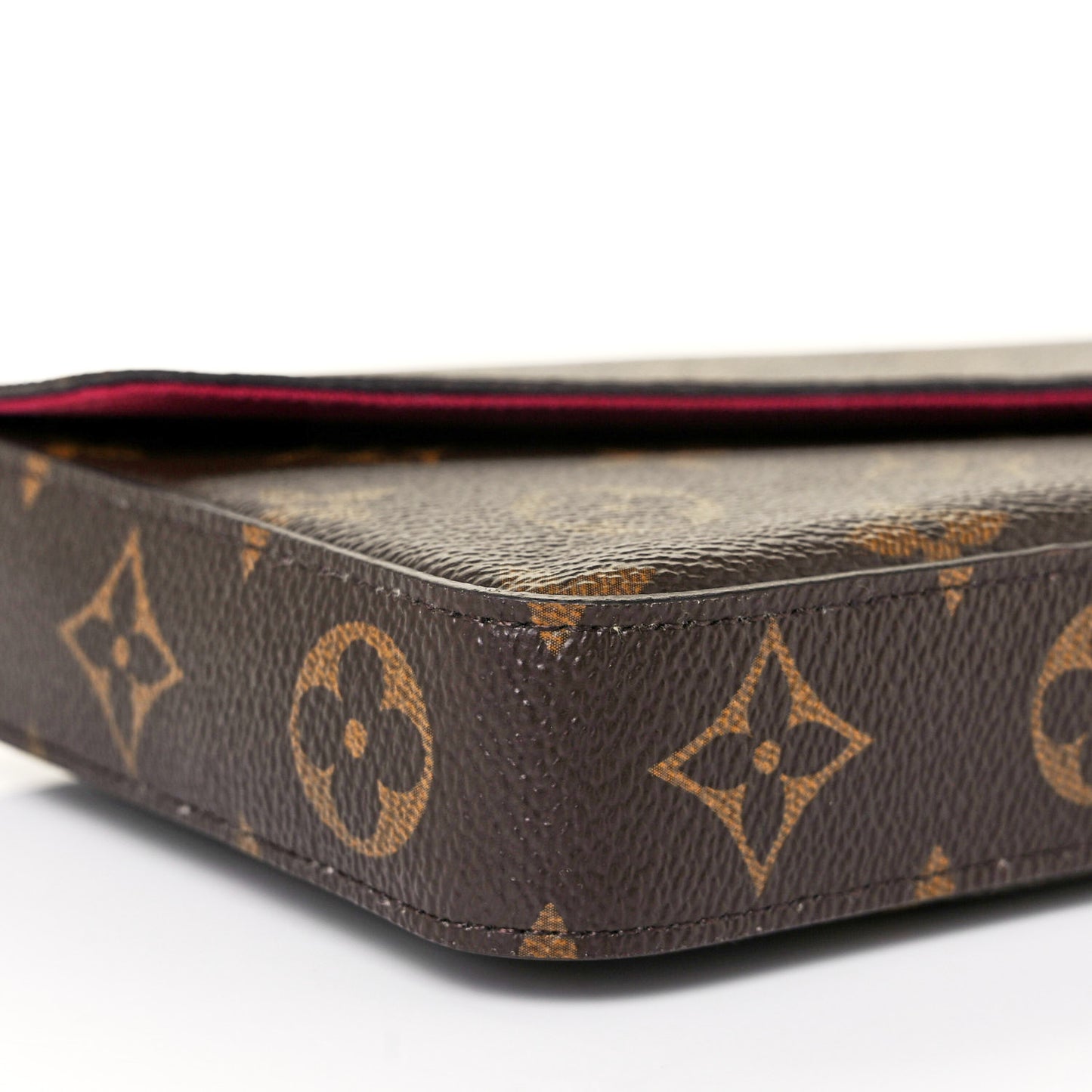 Monogram Pochette Felicie Chain Wallet Fuchsia