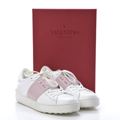 Valentino Garavani Calfskin Rockstud Open Sneakers 40 White Water Rose 12 of 12