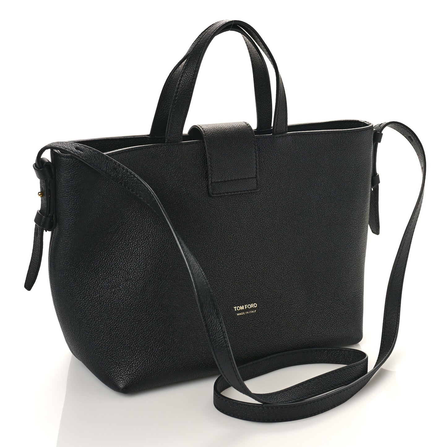 Grained Calfskin Mini TF East West Tote Black
