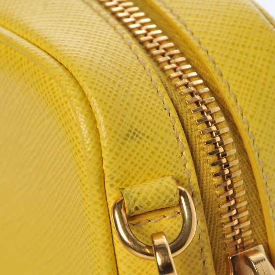 Saffiano Mini Camera Crossbody Bag Soleil