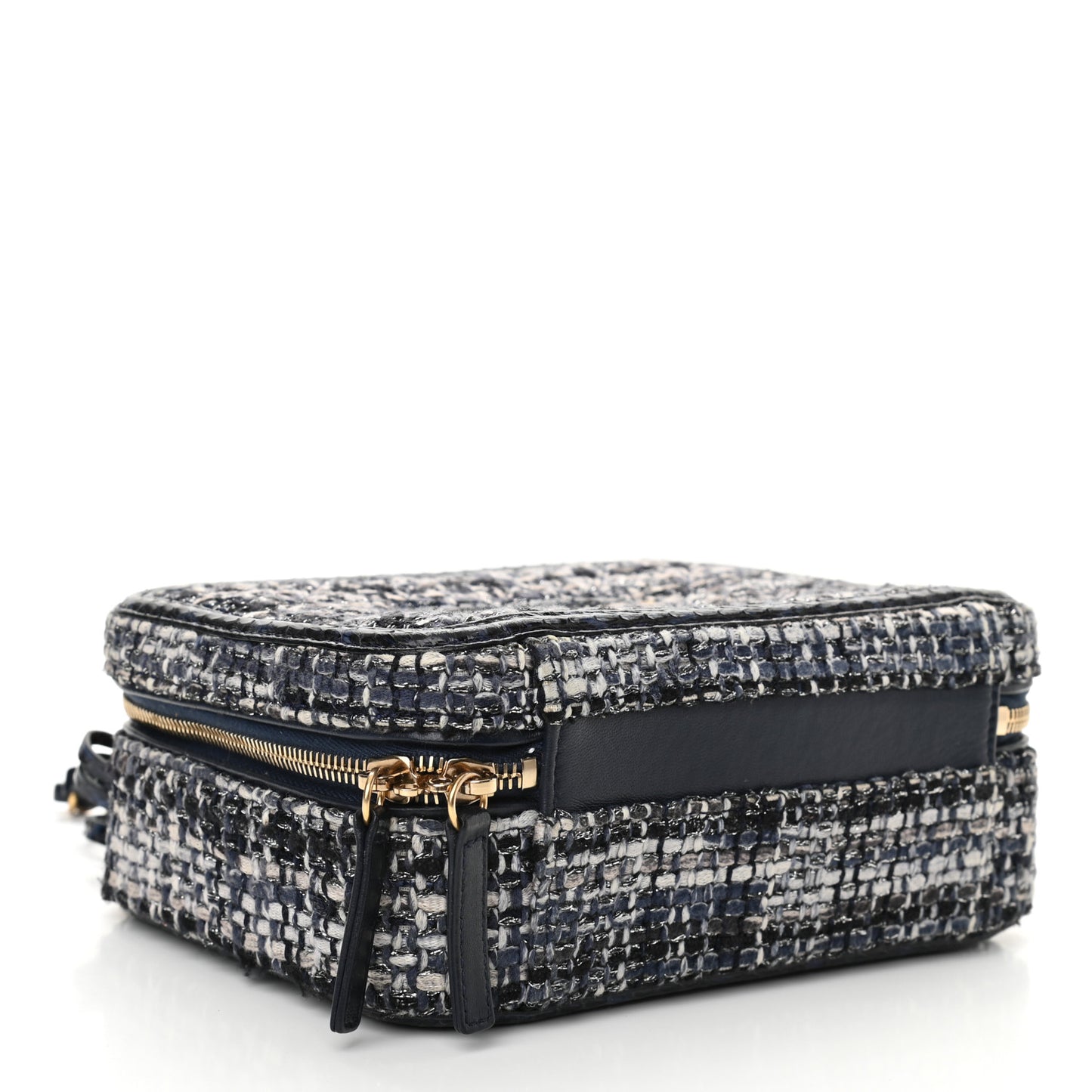 Tweed Snakeskin Quilted Medium CC Filigree Vanity Case Multicolor