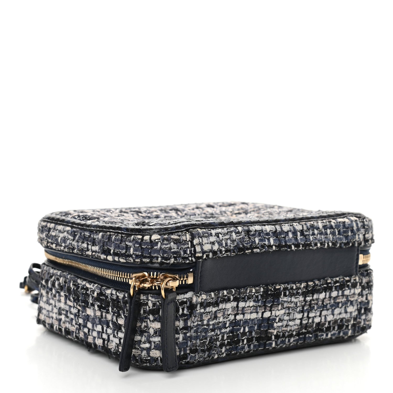 Chanel Tweed Snakeskin Quilted Medium CC Filigree Vanity Case Multicolor 4 of 10