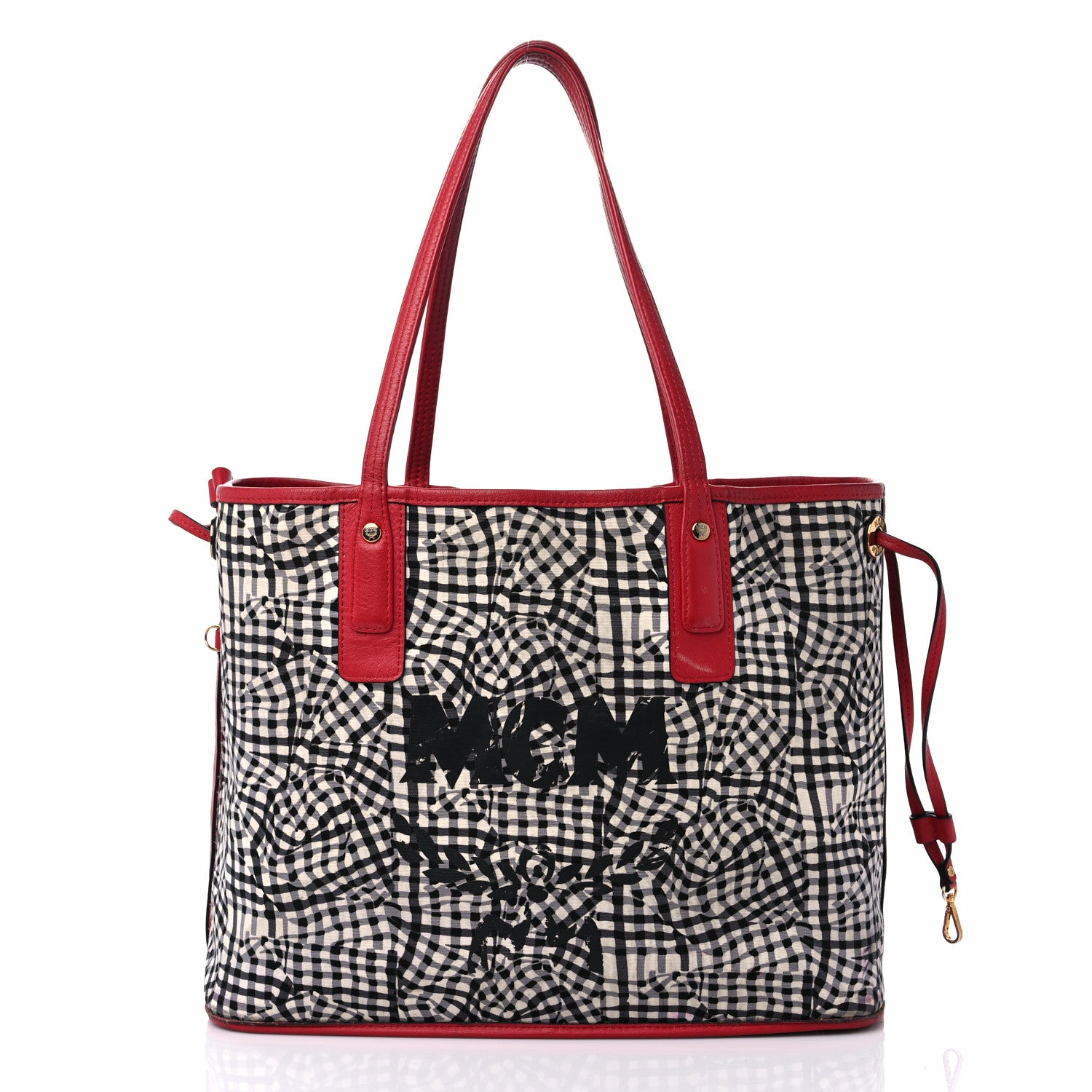 MCM Visetos Medium Liz Reversible Shopper Tote Ruby Red 12 of 22