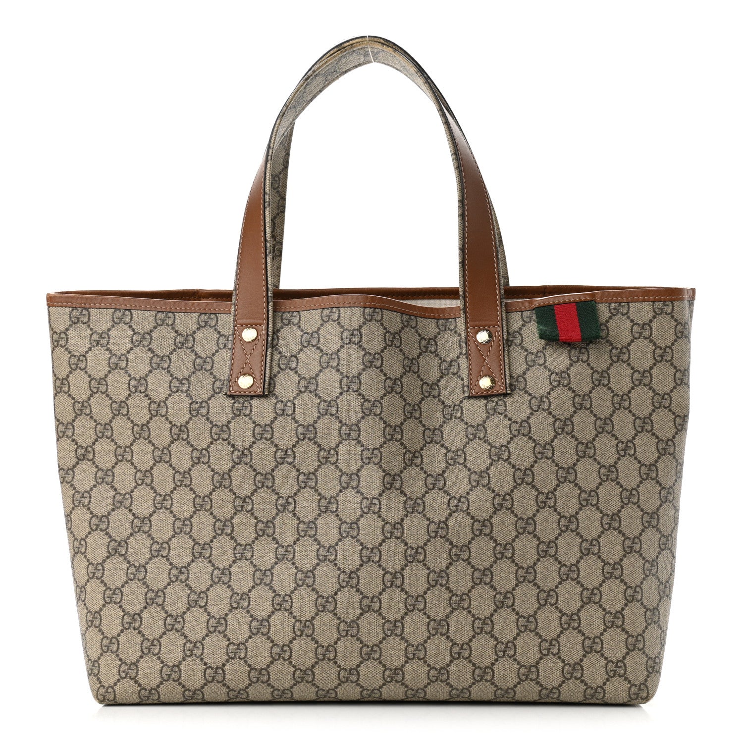 Gucci GG Plus Monogram Medium Signature Web Loop Tote Brown 1 of 14