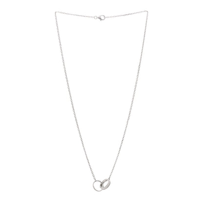 Cartier 18K White Gold Diamond Interlocking LOVE Necklace 3 of 6