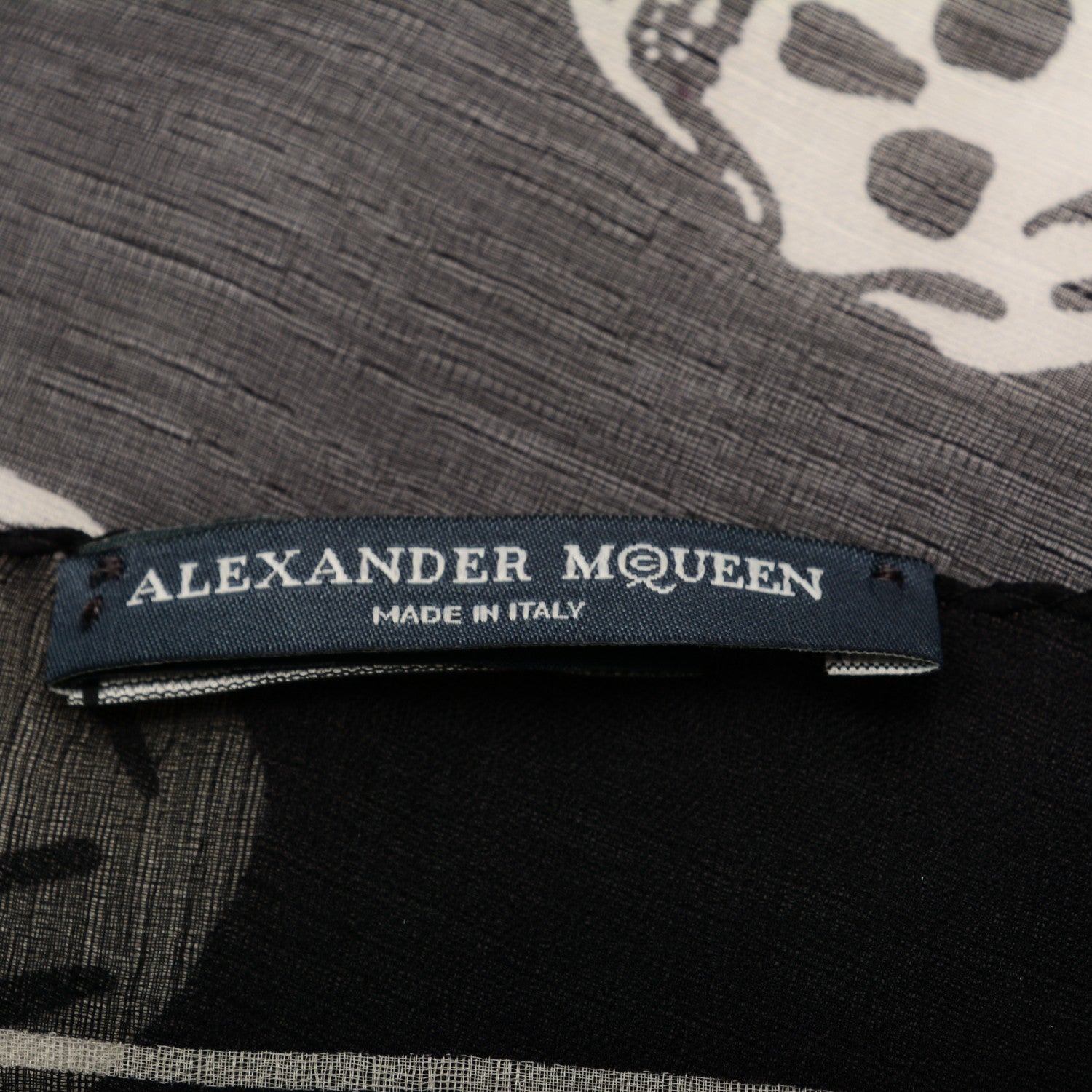 Alexander McQueen Silk Chiffon Skull Scarf Black Ivory 5 of 8