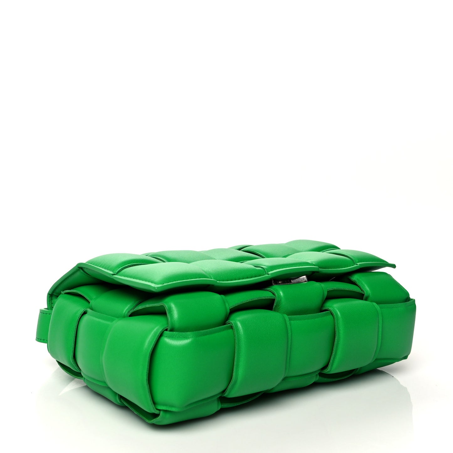 Nappa Maxi Intreccio Padded Cassette Crossbody Bag Grass
