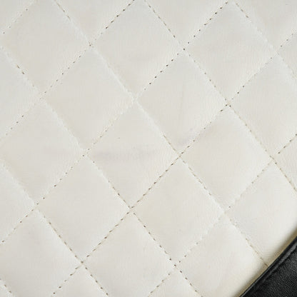 Chanel Calfskin Quilted Large Cambon Bowler White Black 9 of 11
