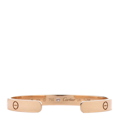 Cartier 18K Yellow Gold 1 Diamond LOVE Cuff Bracelet 16 3 of 4