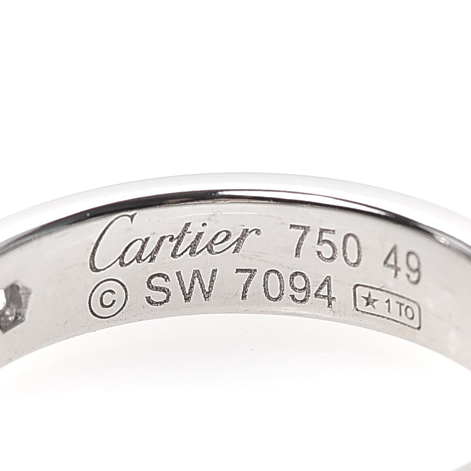 Cartier 18K White Gold Diamond 4mm LOVE Wedding Band Ring 49 4.75 4 of 4