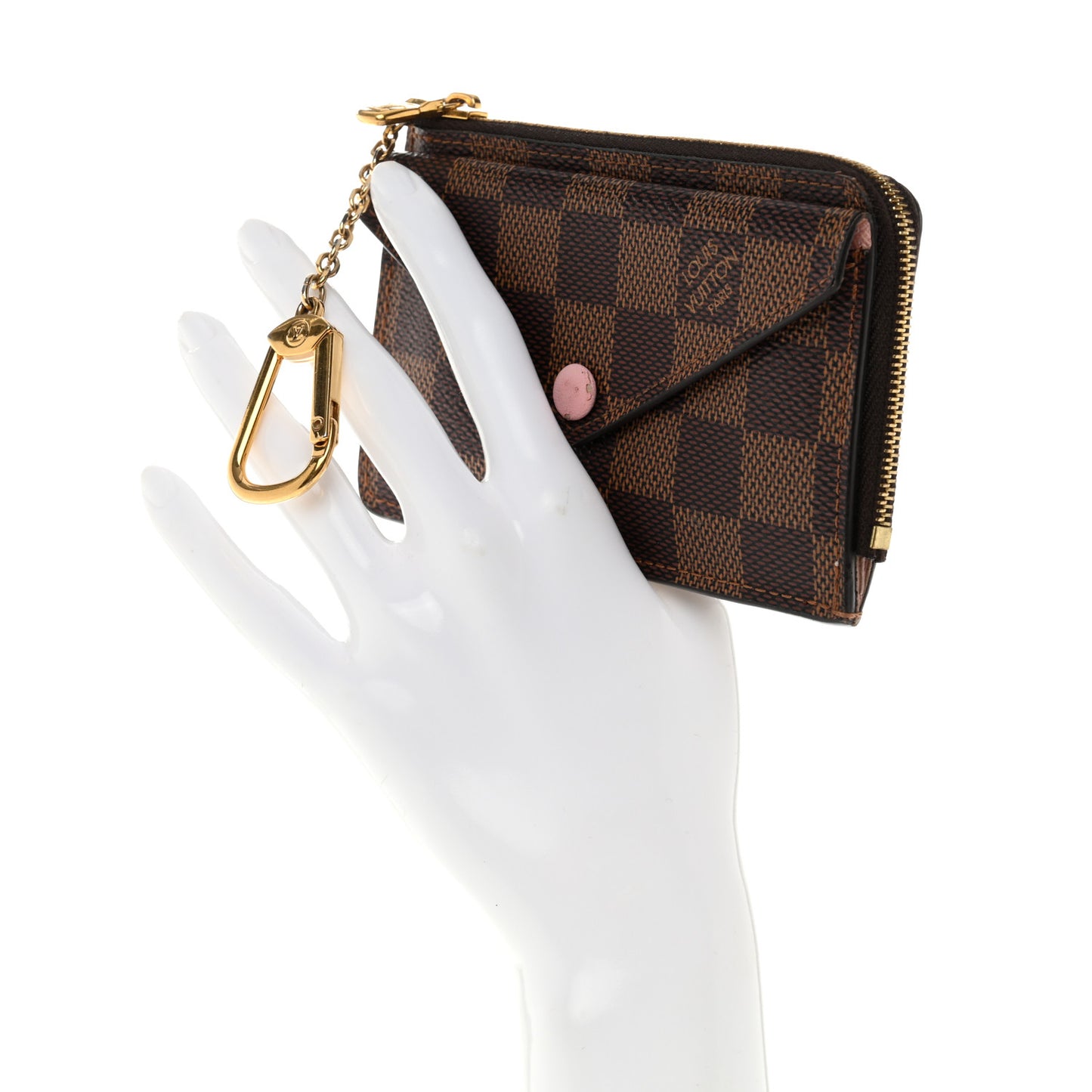 Damier Ebene Recto Verso Card Holder Rose Ballerine