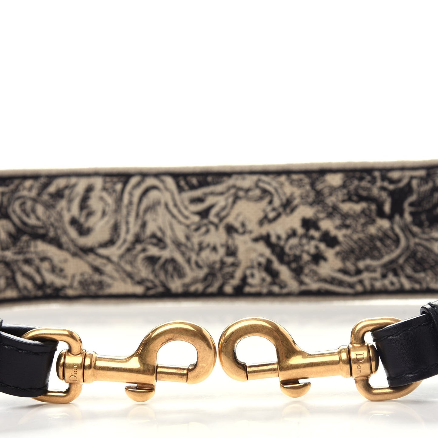 Canvas Embroidered Shoulder Strap Black