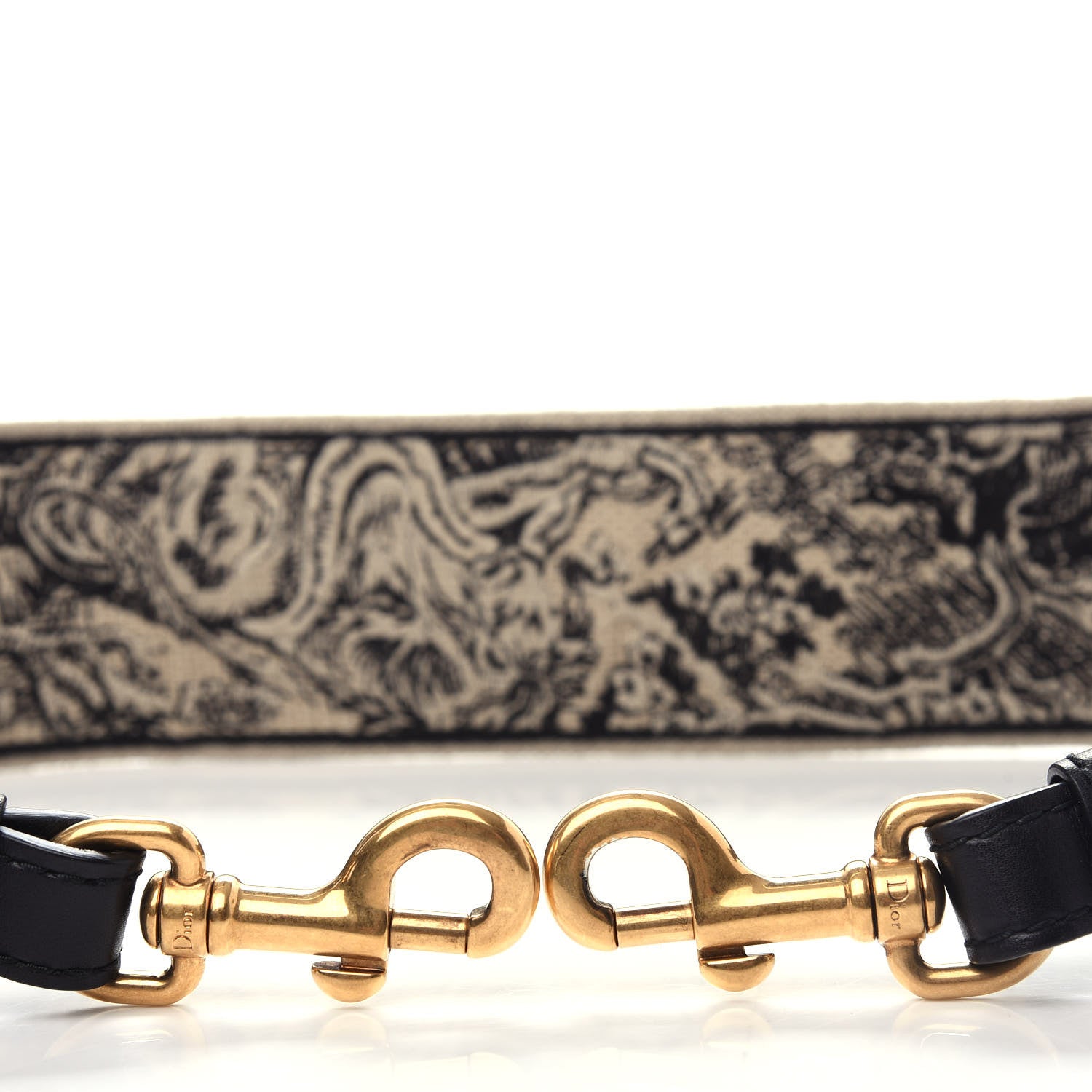 Christian Dior Canvas Embroidered Shoulder Strap Black 3 of 4
