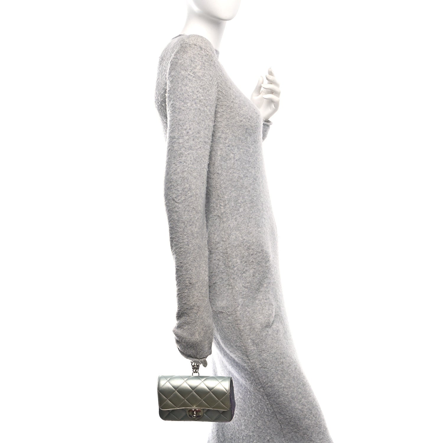 Chanel Gradient Metallic Calfskin Quilted Clutch Silver Blue Yellow Purple 2 of 11
