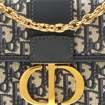 Christian Dior Oblique 30 Montaigne Chain Flap Bag Blue 7 of 9