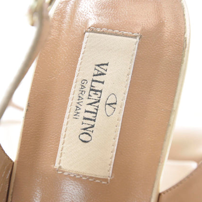 Valentino Garavani Patent Versailles Slingback Wedges 38 Nude Pearl 5 of 6