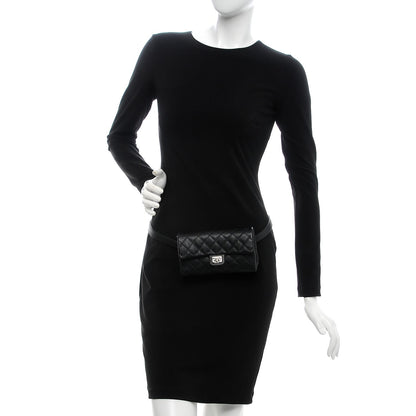 Chanel Grained Calfskin Quilted 2.55 Reissue Flap Belt Bag Clutch Black 2 of 7