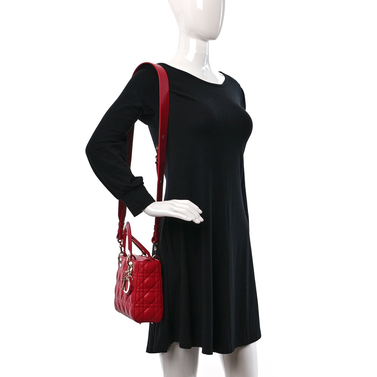 Lambskin Cannage Small My ABCDior Lady Dior Red