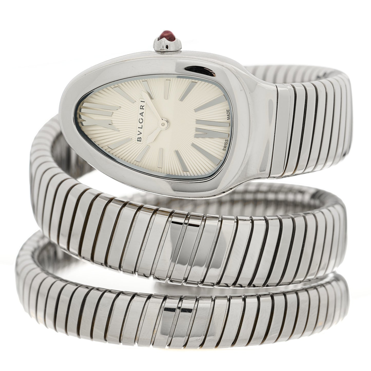 Stainless Steel 35mm Serpenti Tubogas Double Spiral Quartz Watch