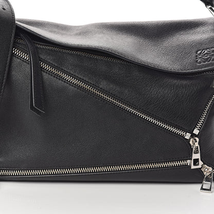 Loewe Calfskin Zipper Puzzle Bag Black 7 of 11