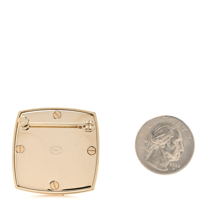Chanel Metal Mirror 31 Logo Brooch Gold 2 of 3