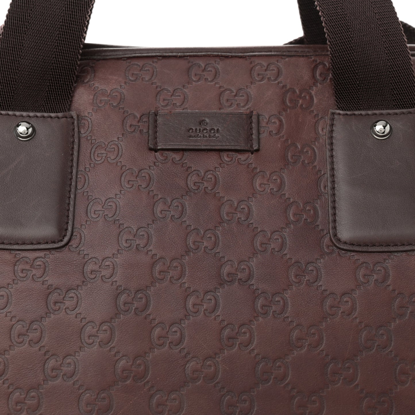 Guccissima Large Zippered Travel Tote Brown