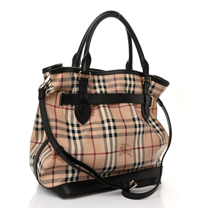 Burberry Haymarket Check Medium Golderton Tote Chocolate 3 of 11