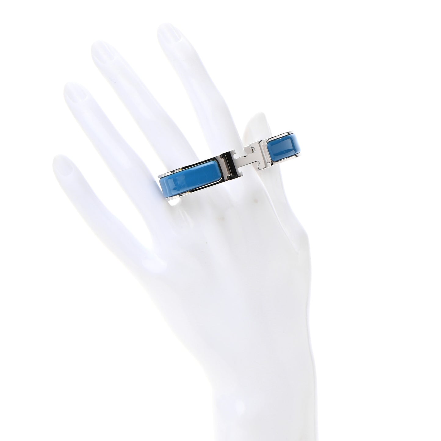 Enamel Narrow Clic Clac H Bracelet PM Bleu Jodhpur