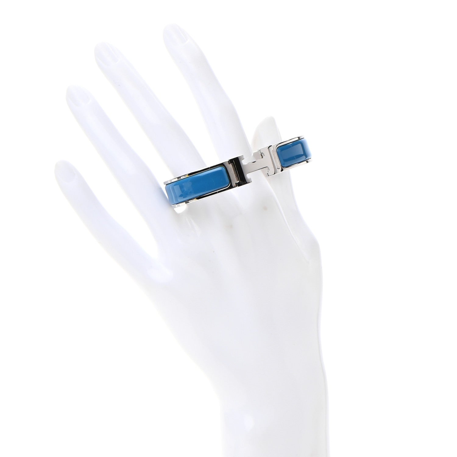 Hermes Enamel Narrow Clic Clac H Bracelet PM Bleu Jodhpur 2 of 4