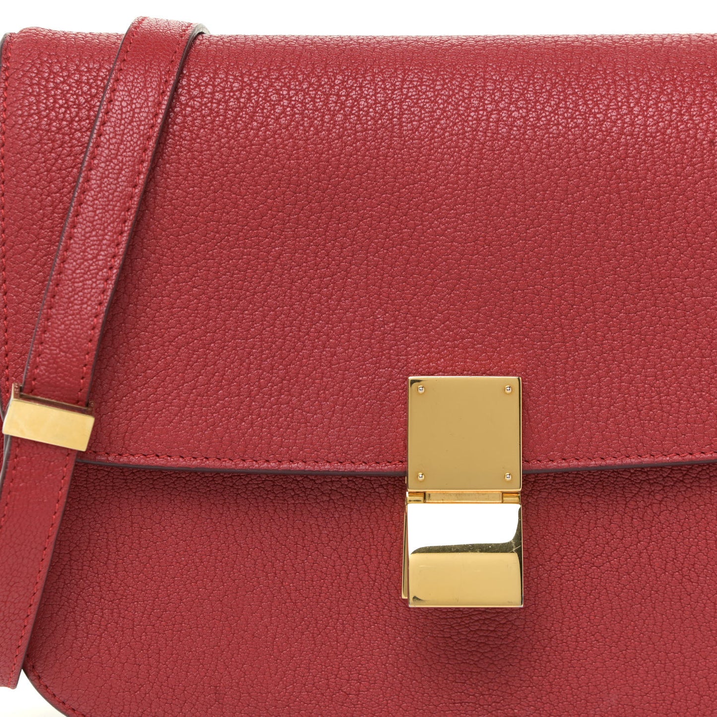 Goatskin Medium Classic Box Flap Bag Carmin