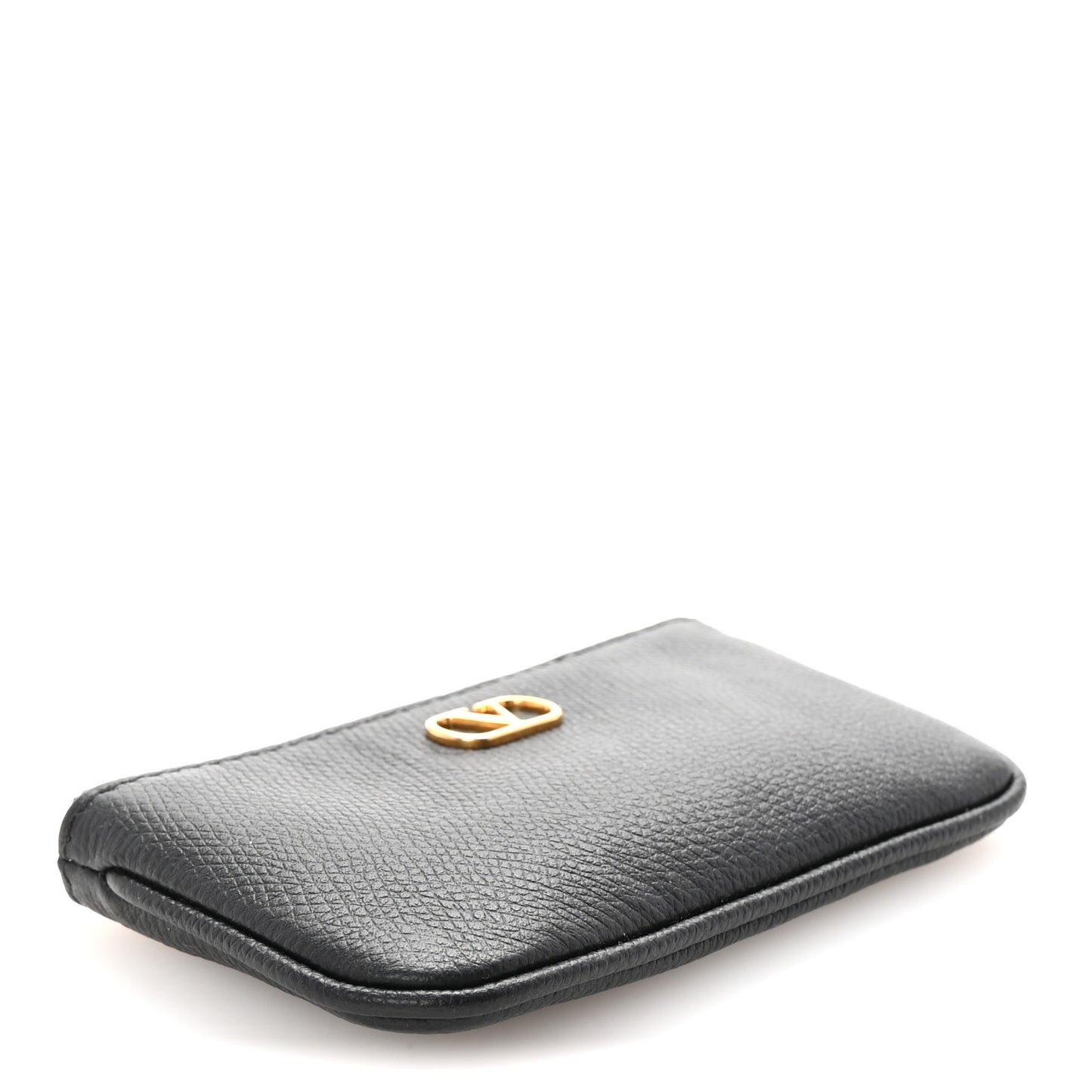 Grainy Calfskin Vlogo Key Ring Black