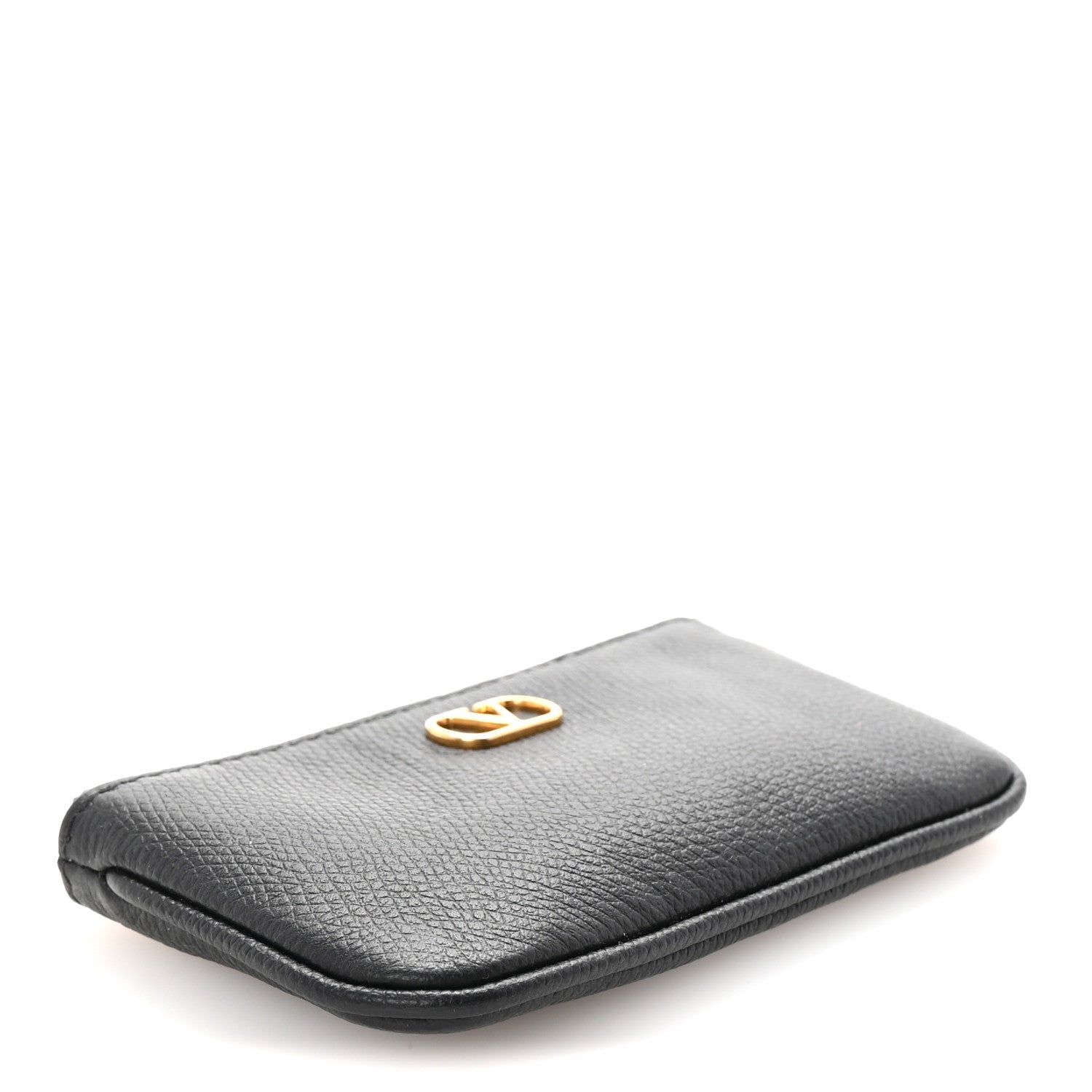 Valentino Garavani Grainy Calfskin Vlogo Key Ring Black 4 of 7