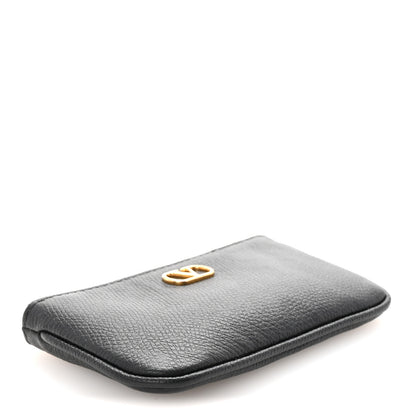 Valentino Garavani Grainy Calfskin Vlogo Key Ring Black 4 of 7