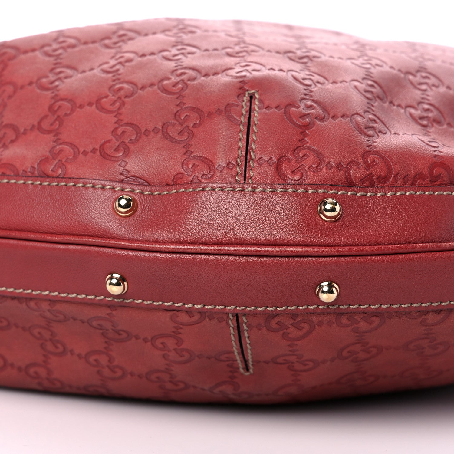 Gucci Guccissima Large Biba Studded Hobo Red 8 of 12
