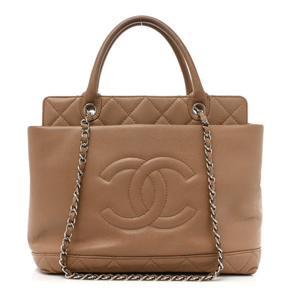 Chanel Caviar Medium Soft CC Top Handle Tote Dark Beige 1 of 29