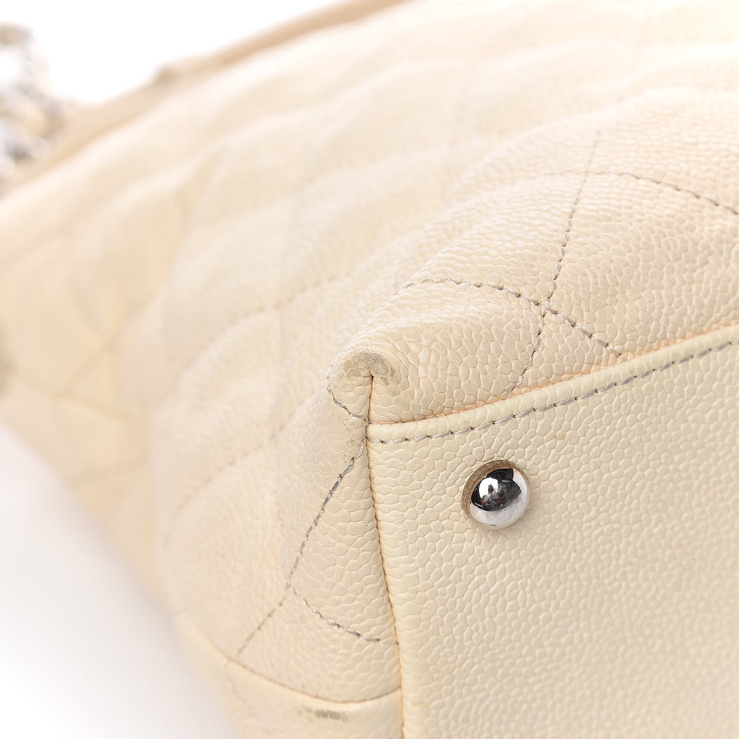 Caviar Quilted French Riviera Hobo Beige