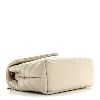 Saint Laurent Calfskin Y Quilted Monogram Small Loulou Chain Satchel Crema Soft 4 of 14